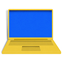 Illustration of an open yellow laptop