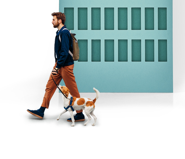 Man walking with dog