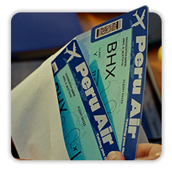 Close up image of flight tickets