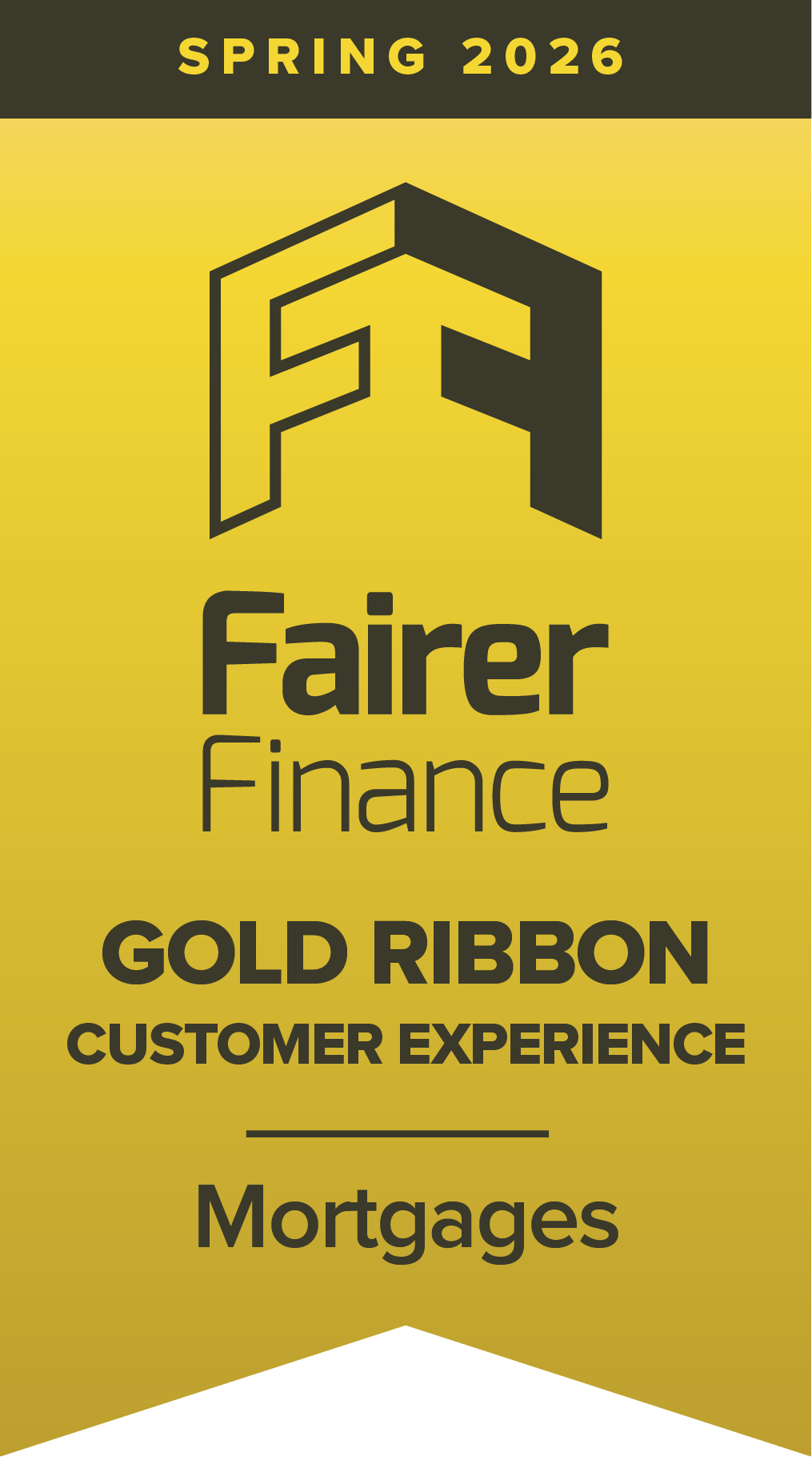 Gold ribbon Fairer Finance award