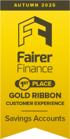 Gold ribbon Fairer Finance award